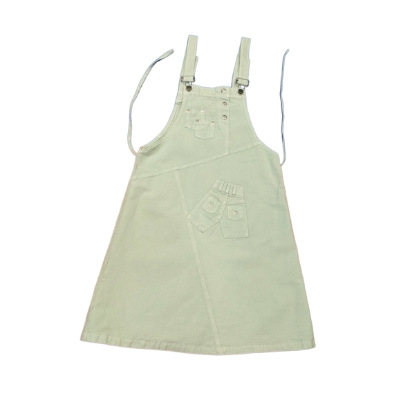 HUGO BOSS Light Green Denim Overall Retro 90s Style Dress/Jumper Skirt Size S/M - Picture 4 of 16